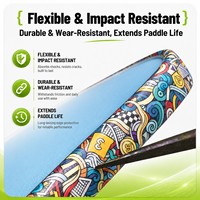 Bande de protection pour bord de raquette de pickleball avec design graffiti personnalisé, film de protection en PU pour raquette, autocollant de protection anti-rayures