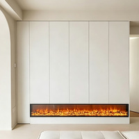Cheminée électrique encastrée LUXUAN moderne, flamme multicolore, protection contre la surchauffe, pour projet commercial, décoration intérieure