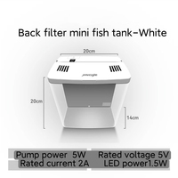 Aquarium de bureau en acrylique 5L, auto-circulant, écologique, pour poissons rouges, petit aquarium de salon