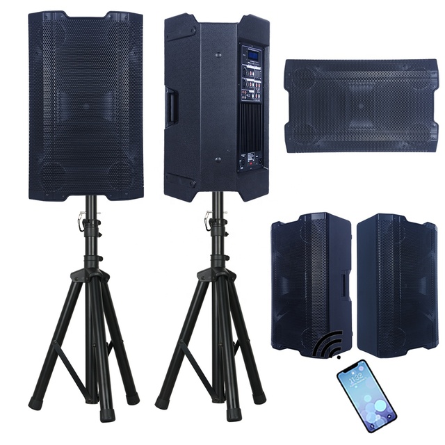 Speakers 15" 2500W Professional Audio BT Karaoke Sets Metal Plastic Portable OEM AC Active Speaker Loud Speaker 250W V5.0 Bocina