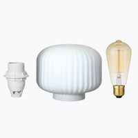 Cache-lampe en verre côtelé vertical, ouverture 82 mm, couleur personnalisable, diffusion de lumière douce pour la rénovation de lampes d'intérieur