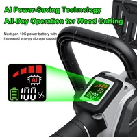 Scie à chaîne au lithium-ion NEOBRISKEN 20V avec affichage de la batterie en temps réel, scie à bois portable rechargeable, lame de 12 pouces