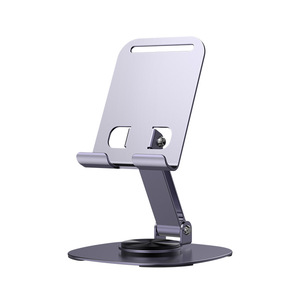 Metal Rotating Phone <b>Stand</b> 360 Degree Adjustable Height Desktop <b>Tablet</b> Holder Folding Design Alloy Material - Product Image 5