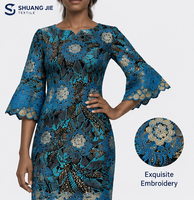 Tissu en Coton Hollandais Ankara Véritable de Qualité Supérieure Imprimé et Tissé avec Broderie et Dentelle Cordonnée – Vente en Gros