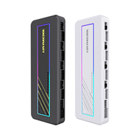 LOVINGCOOL Nouveau Kit de Contrôle de Ventilateurs pour Boîtier PC, Double 10 Ventilateurs avec Interface USB 2.0, Extension de Connexion Multimédia pour Radiateur