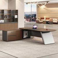 Bureau de direction moderne de luxe Sanxin, table de patron en forme de L, bureau de direction pour PDG et managers