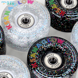 Seemore nhấp nháy Quad Con lăn Skate giày PU bánh xe Vòng bi cài đặt Quad ánh sáng lên trượt ván trượt con lăn Skate bánh xe - Product Image 2