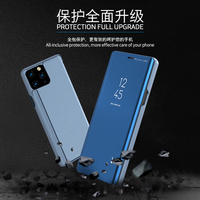 Nouveau support miroir étui de téléphone à rabat pour iPhone 17 Air 16 15 13 12 11 14 Pro Max XR XS Plus plaine livre couverture arrière
