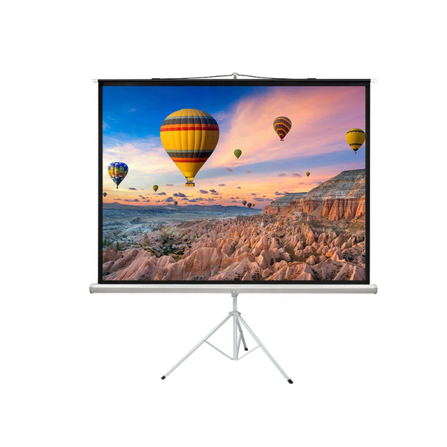 2026 Hight Quality Projector Screen With Stand PVC Projection Screen 4K HD 100'' 4:3/16: 9 Movie Curved Projector Screen