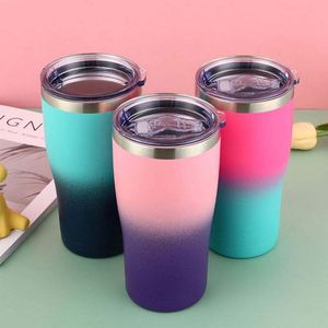 30oz Curved Tumbler <b>Double</b> <b>Wall</b> Vacuum Insulated Stainless Steel Mug with Lid Reusable Straw Perfect Gift - Product Image 4