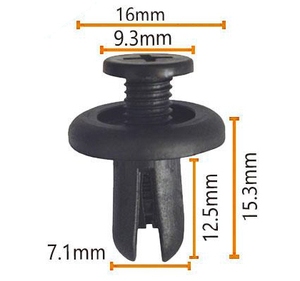 Attaches et clips de voiture QGC-D009 en gros panneau noir pièces automobiles clips de panneau 1000 pièces/sac 20 sacs/boîte en plastique