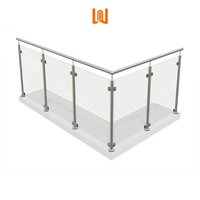 Garde-corps en verre trempé extérieur de villa moderne personnalisé avec cadre en acier inoxydable aluminium sans cadre, clôture de sécurité durable