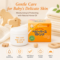 [Hecho en Japón] Crema de Manteca de Karité y Aceite de Caballo Natural Orgánico Madonna Baby Bayu 83g OBM, Crema Hidratante y Calmante Segura para Recién Nacidos