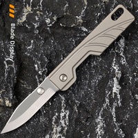 Mini couteau en alliage de titane - Couteau pliant tactique multifonctionnel portable pour l'extérieur avec trou pour accrocher une clé