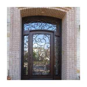 Durable en utilisant le <span class=keywords><strong>bas</strong></span> prix en fer forgé conceptions <span class=keywords><strong>de</strong></span> <span class=keywords><strong>porte</strong></span> d'<span class=keywords><strong>entrée</strong></span> en fer forgé portes avec verre - Product Image 1