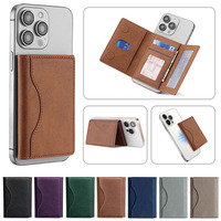 Portefeuille en cuir à fermeture magnétique pour homme, portefeuille à trois volets pour tous types de téléphones avec porte-téléphone et porte-cartes magnétique