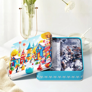 Premium quadrato Puzzle di latta di lusso biscotti al burro Combo natale/capodanno confezione regalo varietà di formaggio al cioccolato crema di caffè - Product Image 3