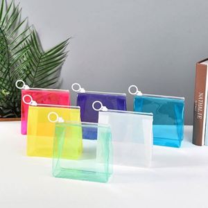 Nouvelle Pochette de Maquillage Transparente en PVC Écologique Personnalisée 2024, Couleur Violet, Imperméable, pour Voyage, Cosmétiques, Cadeau - Product Image 3