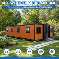 2 unités par conteneur extensible de 40HQ 20 pieds, maison préfabriquée compacte entièrement meublée avec 2 chambres, cuisine et salle de bain