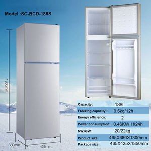 188L Double Door <b>Refrigerator</b> Large Capacity Top Freezer Fridge Energy Star Efficient for Apartment Office Home Low Noise Large - Product Image 1