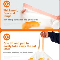 Grand bac à litière intelligent 57*32CM pour chat avec fonction de nettoyage facile et fermeture automatique sac à ordures pour animaux de compagnie avec cordon de serrage