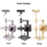 Arbre à Chat Design Multi-Niveaux Écologique avec Poteaux à Griffer en Sisal et Maison en Bois, Vente en Gros