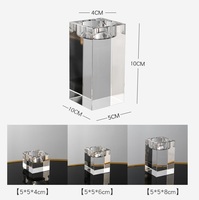 Cube carré Transparent en verre cristal, pot de bougie, tasse de photophore, porte-bougie, conteneur de mariage, anniversaire, Table, chandelier, décor