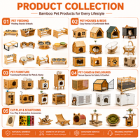 Maison pour chat en bois avec tapis à gratter 2 en 1, grotte semi-fermée pour chat avec housse amovible et lavable pour chats d'intérieur