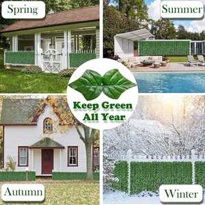 40"x160" Artificial Ivy <b>Privacy</b> <b>Fence</b> UV Resistant Green Artificial Grass <b>Fence</b> for Patio Balcony Garden Decor - Product Image 3