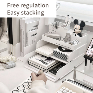 Hộp đựng đồ đa năng để bàn hiện đại GREENSIDE bằng nhựa PET, kiểu dáng chữ nhật mới, có ngăn chia, dùng để đựng đồ trang điểm, văn phòng phẩm - Product Image 6