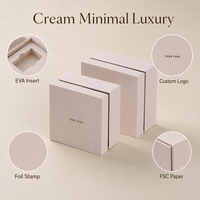 Boîte cadeau écologique de petite taille pour bijoux, étui personnalisé avec logo, emballage minimaliste crème pour flacons de parfum et pilules, OEM ODM