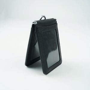 Business Professional Leather ID Card Holder Detachable Card Holder Silk Screen <b>Polyester</b> <b>Lanyard</b> for Office Use - Product Image 3