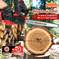Mini tronçonneuse sans fil de 12 pouces avec lubrification automatique et verrou de sécurité, scie électrique portative pour la coupe du bois