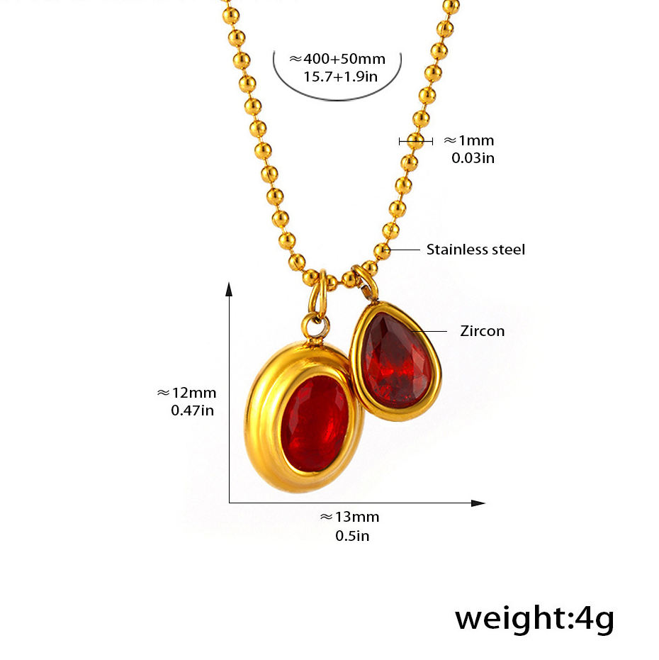 Two Pendants - Gold/Red