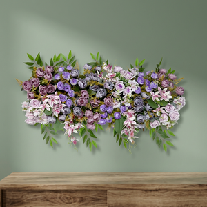 Artificial Floral Wall Panel with Lavender Roses Handmade Plastic for Home & Wedding <b>Decor</b> - Product Image 3