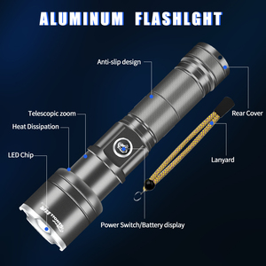 2025 New mạnh mẽ dài khoảng cách có thể sạc lại Led Ngoài Trời ngọn đuốc chiến thuật ánh sáng LED Đèn pin dài phạm vi mạnh mẽ đèn pin - Product Image 4