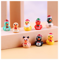 Lot de minuscules jouets de canard miniatures de maison de poupée mini résine canard artisanat ornement petit noël mini 3d figure jouet d'hiver pour enfant
