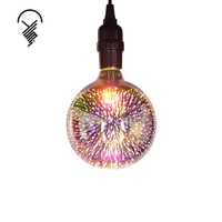 Décoration d'intérieur, ampoule lumineuse 3D en forme de feu d'artifice, ST64 G80 G95, ampoule lumineuse 3D en forme de feu d'artifice
