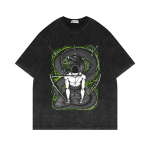<span class=keywords><strong>T</strong></span>-<span class=keywords><strong>shirt</strong></span> à manches courtes lavé et en détresse Style rétro surdimensionné, <span class=keywords><strong>T</strong></span>-<span class=keywords><strong>shirt</strong></span> une pièce Anime <span class=keywords><strong>Luffy</strong></span> à manches courtes - Product Image 2