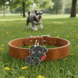 Plaque d'identification pour chien Schnauzer en métal gris - Product Image 3