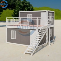 Maison préfabriquée à deux étages WinFair Russie avec terrasse pour unité d'habitation secondaire / appartement pour les aînés / maison d'hôtes