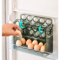 Boîte de rangement automatique pour œufs, pour porte latérale de réfrigérateur, plateau de rangement pour œufs de qualité alimentaire spécifique à la cuisine, boîte à œufs de canard