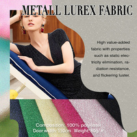 Tissu en maille polyester élasthanne à paillettes métalliques brillantes, fil argenté, tricoté, extensible, pour vêtements – Nouvelle collection très tendance