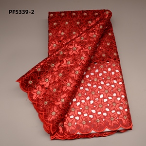 2022 Mới Nhất Màu Xanh Lá Cây Organza Ren Vải Pháp <span class=keywords><strong>Net</strong></span> Cutwork Ren Thêu Organza Phi Nigeria Ren Cho Đám Cưới Mô Hình Ngôi Sao - Product Image 2