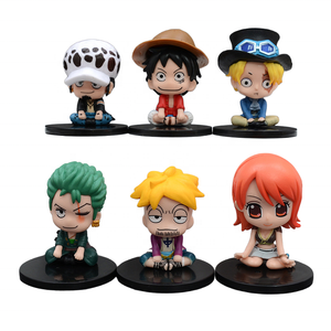 Vente chaude : Ensemble de 6 figurines d'action d'anime <span class=keywords><strong>One</strong></span> <span class=keywords><strong>Piece</strong></span> en position assise, figurines d'action Luffy Zoro Sabo Law Sanji <span class=keywords><strong>Nami</strong></span> Usopp, jouet d'anime - Product Image 1