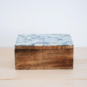 DECORATIVE WOODEN BONE INLAY JEWELRY <b>BOX</b> with CARTON PACKAGING - Product Image 2