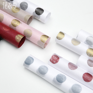 Nuova carta <span class=keywords><strong>sottile</strong></span> di carta di cotone puntino con Bouquet impermeabile carta da imballaggio foderata con sfregamento a mano - Product Image 3