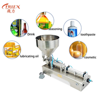 Machine de remplissage semi-automatique pneumatique à piston pour sauces et liquides visqueux, capacité 50-500 ml