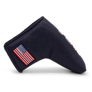 New Design Golf Black Leather <b>Putter</b> Head <b>Cover</b> Embroidery Golf Blade <b>Putter</b> Headcover With Magnetic - Product Image 4