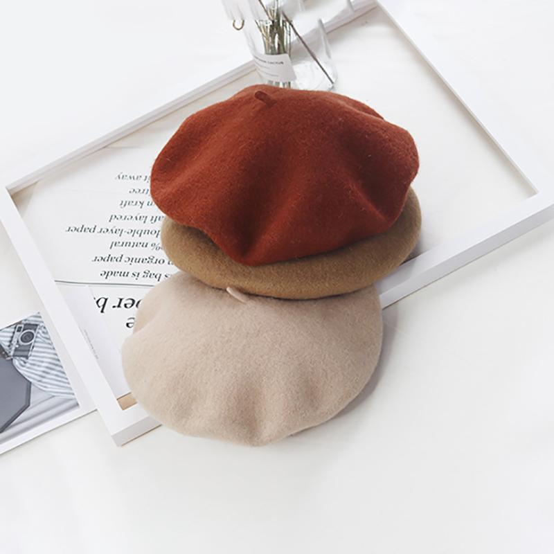 Оптовая продажа, коричневая черная шерстяная шляпа, Женская шерстяная вязаная шляпа с вышивкой на заказ для мужчин и женщин